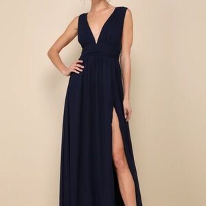 Lulus Heavenly Hues Navy Blue Maxi Dress